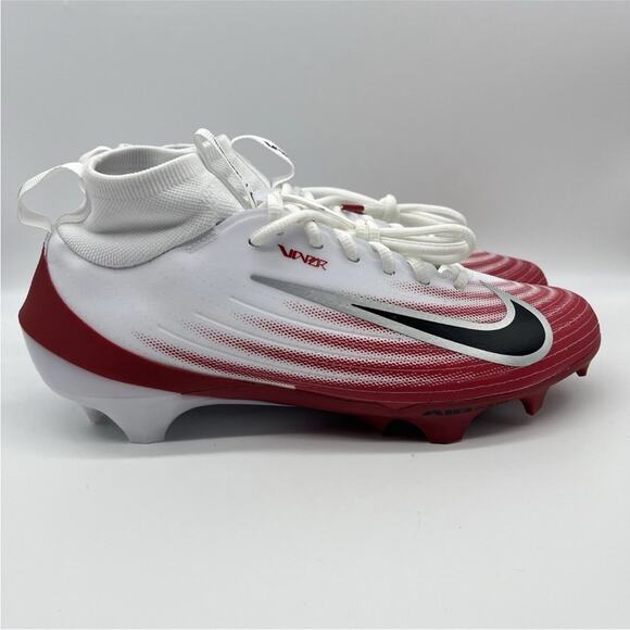 Nike Air Zoom Vapor 1 Football Cleats White Red Men's Size 9 HM8850-102 - Picture 1 of 4